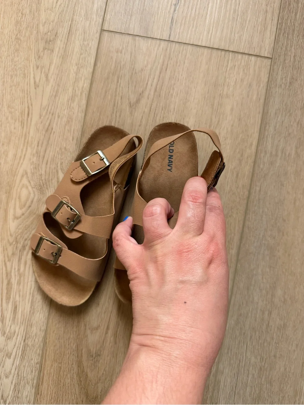 Old Navy Tan Triple Buckle Kids Sandals